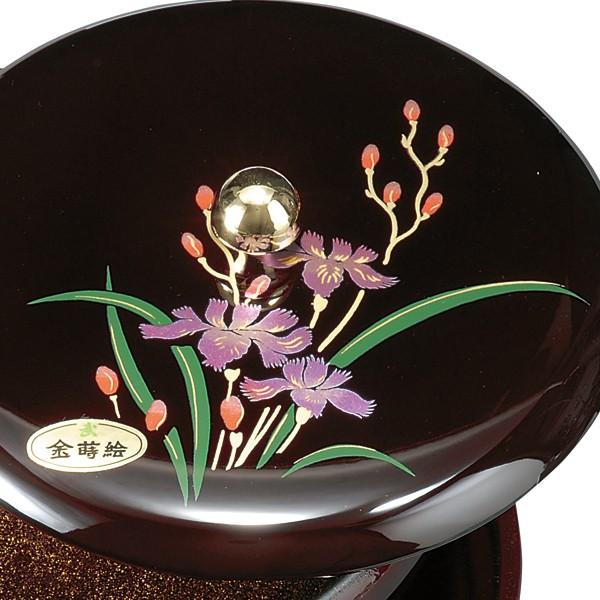 菓子器 蓋付き 溜 山路 お盆付き (金蒔絵・盛絵) お菓子入れ おしゃれ