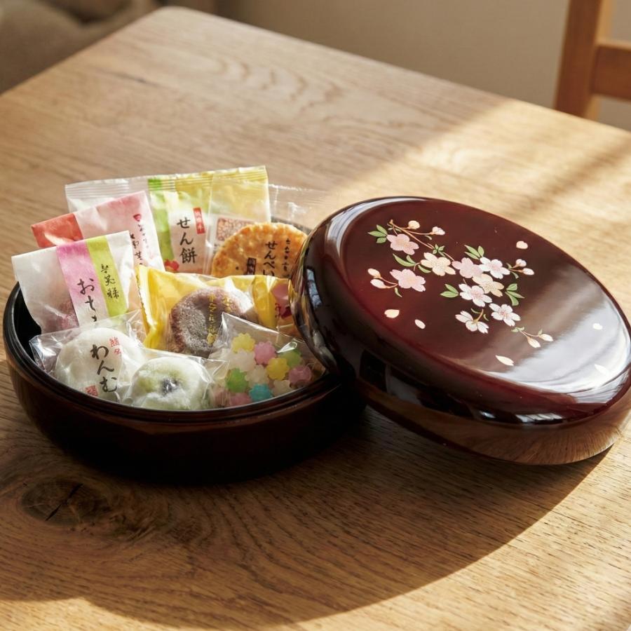 菓子器 蓋付き 溜 里桜 18cm お菓子入れ おしゃれ かわいい 来客