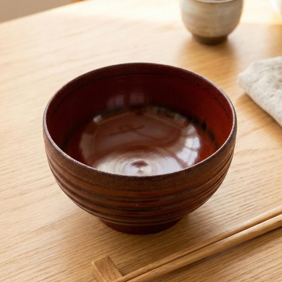 丼 木製 どんぶり ロクロ 布張 根来 漆塗り おしゃれ お椀 大きい