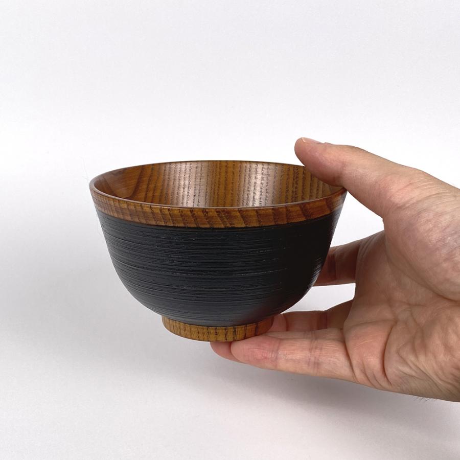 お椀 木製 汁椀 刷毛目 羽反 赤・黒 ペア セット 漆塗り お箸付き