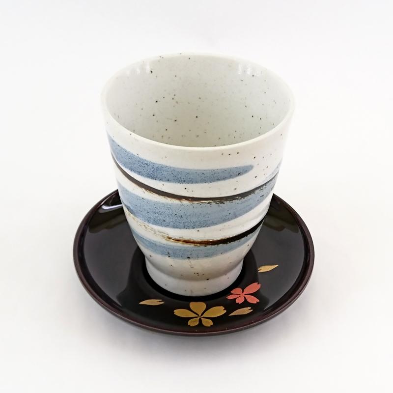 茶托 ダルマ型 溜塗り 桜 5枚セット 茶たく 日本製 会津漆器 おしゃれ