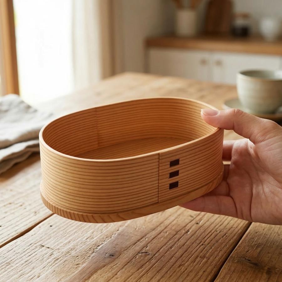 大館工芸社 曲げわっぱ 弁当箱 小判 小 490ml 日本製 まげわっぱ 秋田