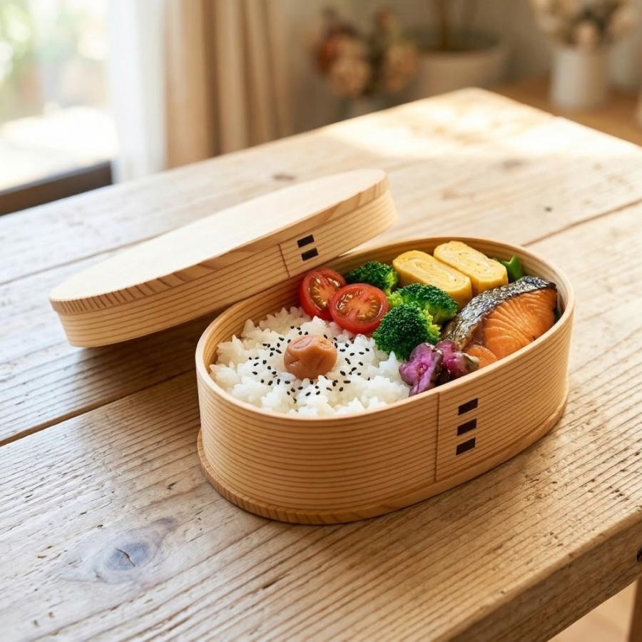 曲げわっぱ 大館工芸社 小判弁当 中 640ml 日本製 まげわっぱ お弁当箱