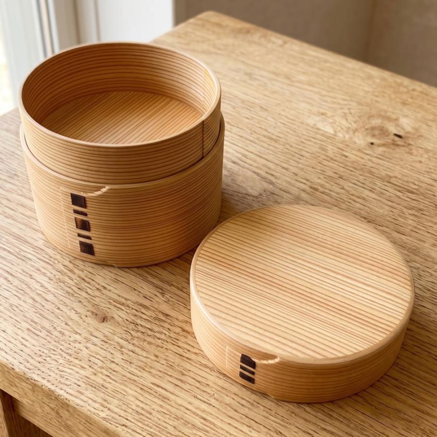 曲げわっぱ 大館工芸社 二ツ重丸弁当 670ml 日本製 まげわっぱ 弁当箱