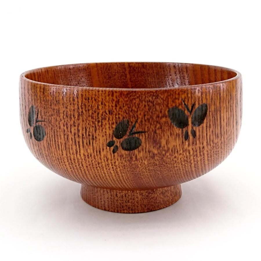 お椀 木製 汁椀 蝶彫 漆塗り 5個セット 木製食器 おしゃれ かわいい