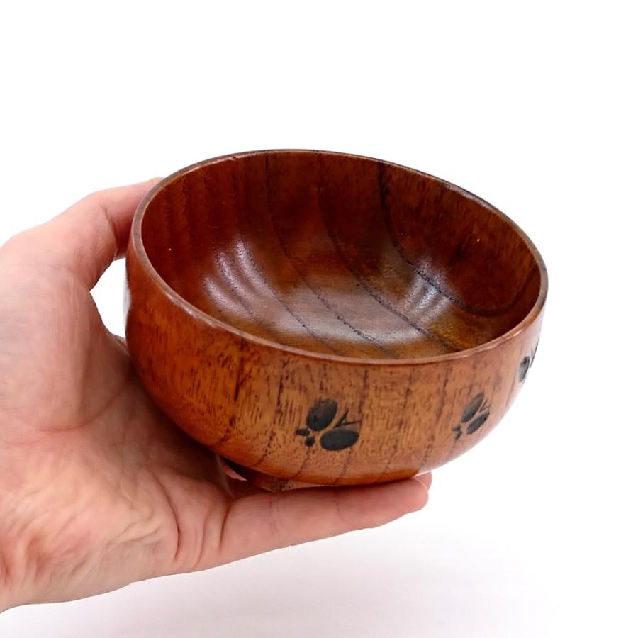 お椀 木製 汁椀 蝶彫 漆塗り 単品 おしゃれ かわいい : 紀州器楽や 
