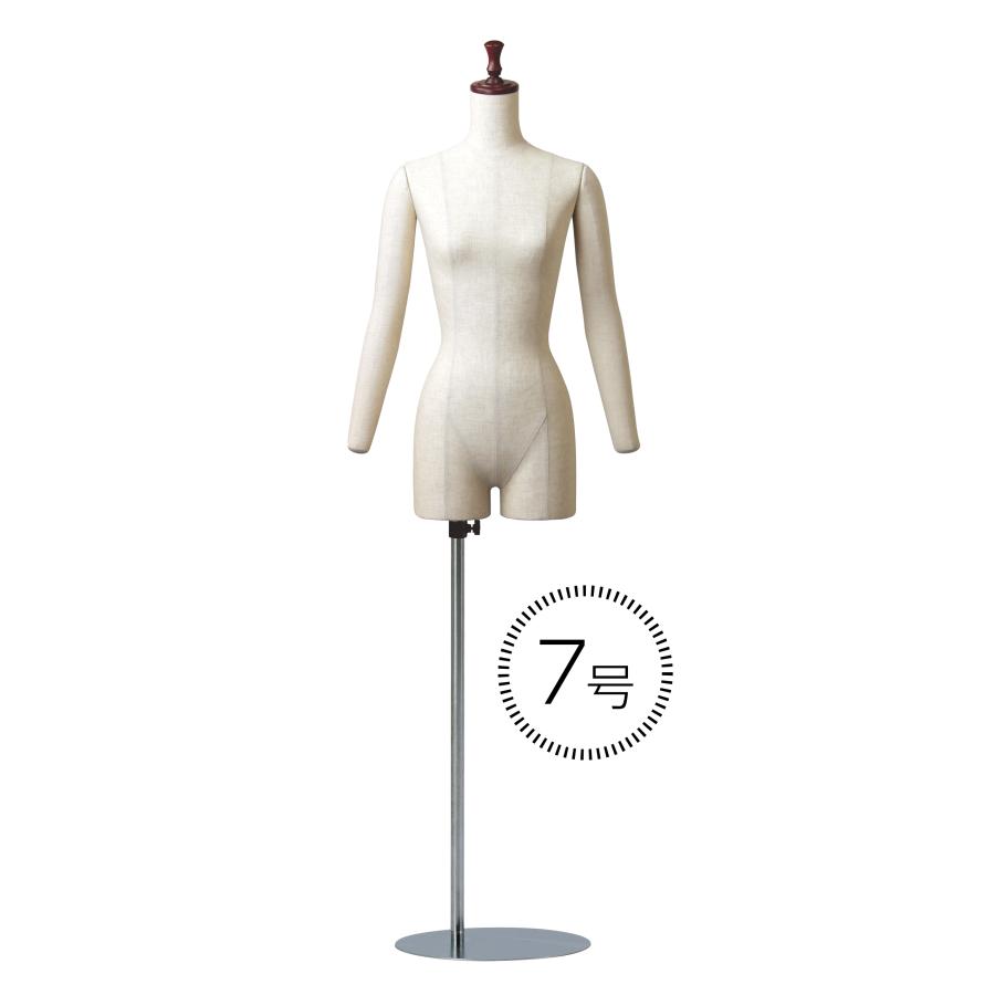 洋裁用ボディ カリン色染ヘッド 裁断ライン入 婦人 芯地マネキン 腕