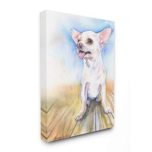 特別価格Stupell Industries チワワ 犬 ペット 動物 水彩画 キャンバス ウォールアート 16 x 20 マルチカラー好評販売中