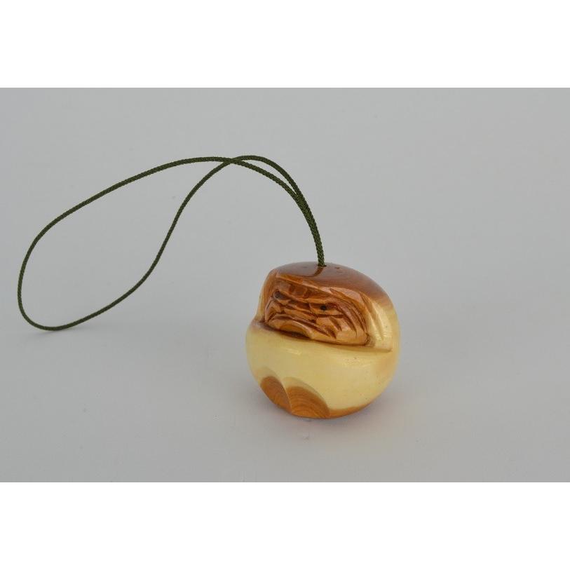 松田亮長作 一位一刀彫達磨根付 松田亮長作 一位一刀彫達磨根付 松田亮