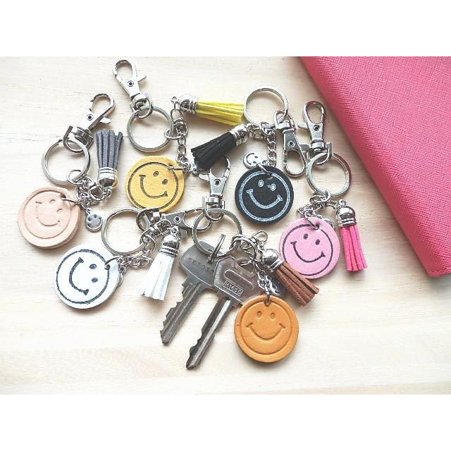 ニコちゃんスマイルのキーリング・キーホルダー ニコちゃんチャーム
