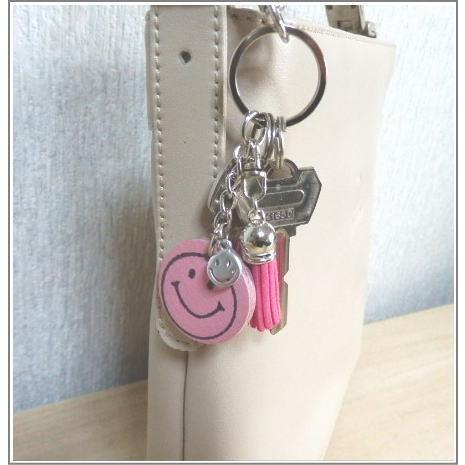 ニコちゃんスマイルのキーリング・キーホルダー ニコちゃんチャーム