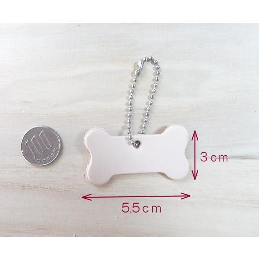5.5cm 骨 ドッグタグ ボーン 生成り 10枚無地 ヌメ革タグ・ナチュラル/革厚役2.0mm オリジナル名札・ドッグタグ |  | 01