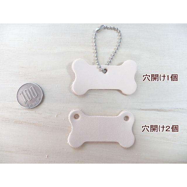 5.5cm骨 ドッグタグ ボーン 生成り 20枚無地 ヌメ革タグ・ナチュラル/革厚2.2mm オリジナル名札 |  | 03