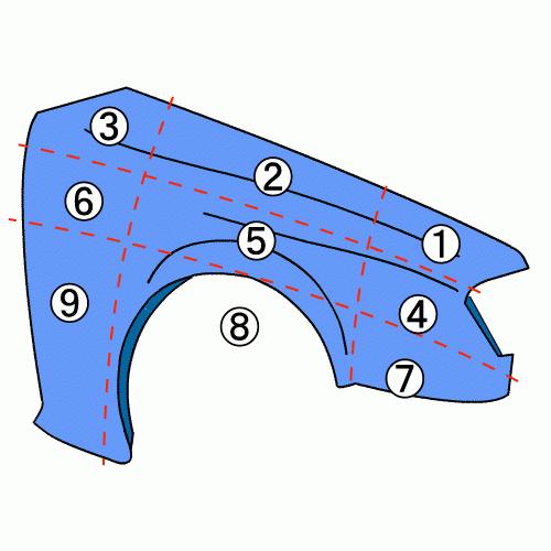 セドリック E-Y31 右フロントフェンダー 628 63100-25V30 : キタグチ