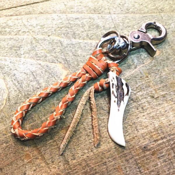 えぞしかの角 キーホルダー レザー(茶色) エゾシカ エゾ鹿 えぞしかの角 キーホルダー レザー(茶色) エゾシカ エゾ鹿