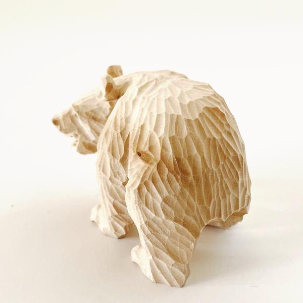 【匿名発送】木彫りの熊　親子熊　木工品　工芸品　置物　熊3体　② 木彫り熊 置物 親子熊 - メルカリ