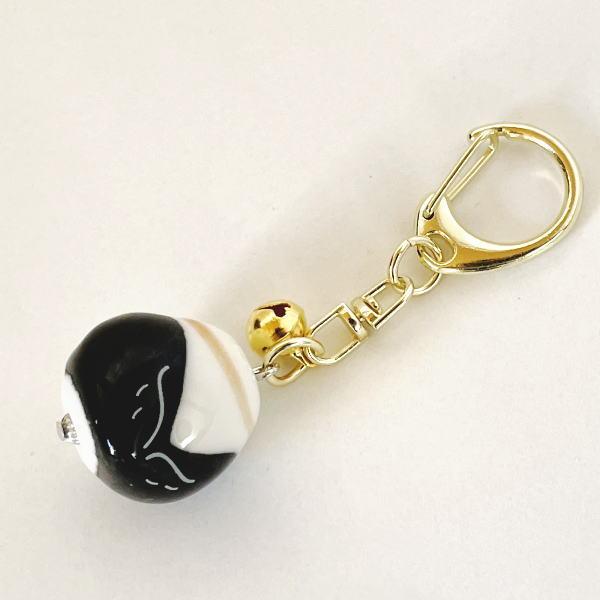 シマエナガ まんまる 陶器 キーホルダー しまえなが 鳥 小鳥 ことり