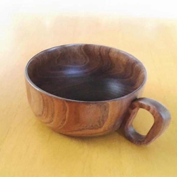 送料無料 木製 スープカップ ペアセット 槐の木 北海道製 日本製 国産
