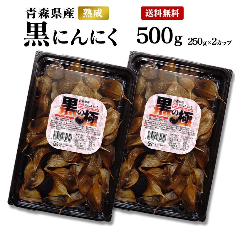 黒にんにく 500g (250g×2) 黒の極 青森県産 熟成黒にんにく 送料無料