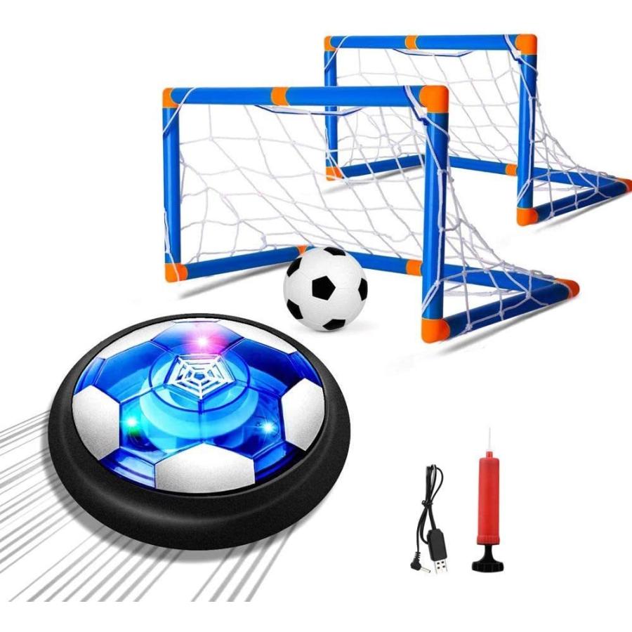 サッカーゲーム サッカーボール ボールおもちゃ 進化版充電式 エアーパワーサッカーディスク 光るLEDライト搭載 フルセット サッカー 週間売れ筋 室内 即日出荷 浮力 スポーツ