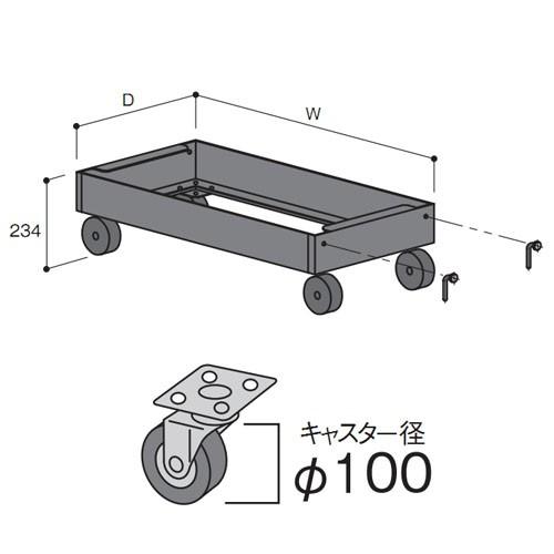 スチールラック スチール棚 業務用 軽中量用 キャリアーゴム車 幅180×奥行60用 1台セット ブラック 380kg/全の画像