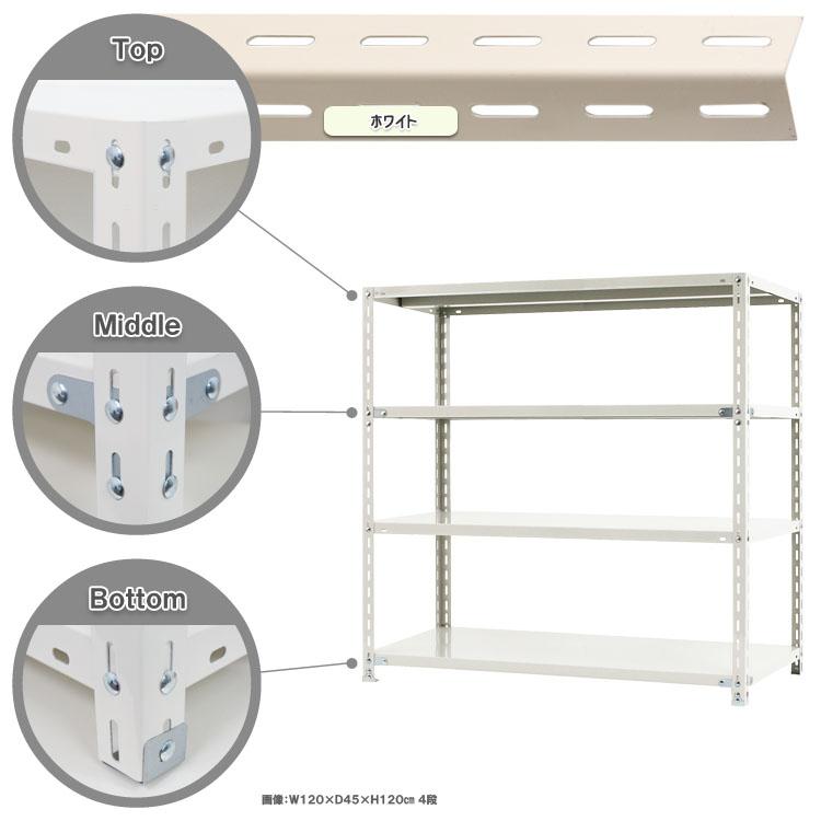 スチール棚　業務用 キタジマ スチールラック 幅120 奥行45 高さ120cm 4段 スチール