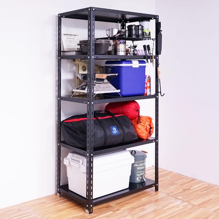 スチールラック 幅150 奥行45 高さ180cm 4段 スチール棚 業務用 収納 NC-1500-18 ホワイト ブラック 70kg/段 | キタジマ | 05