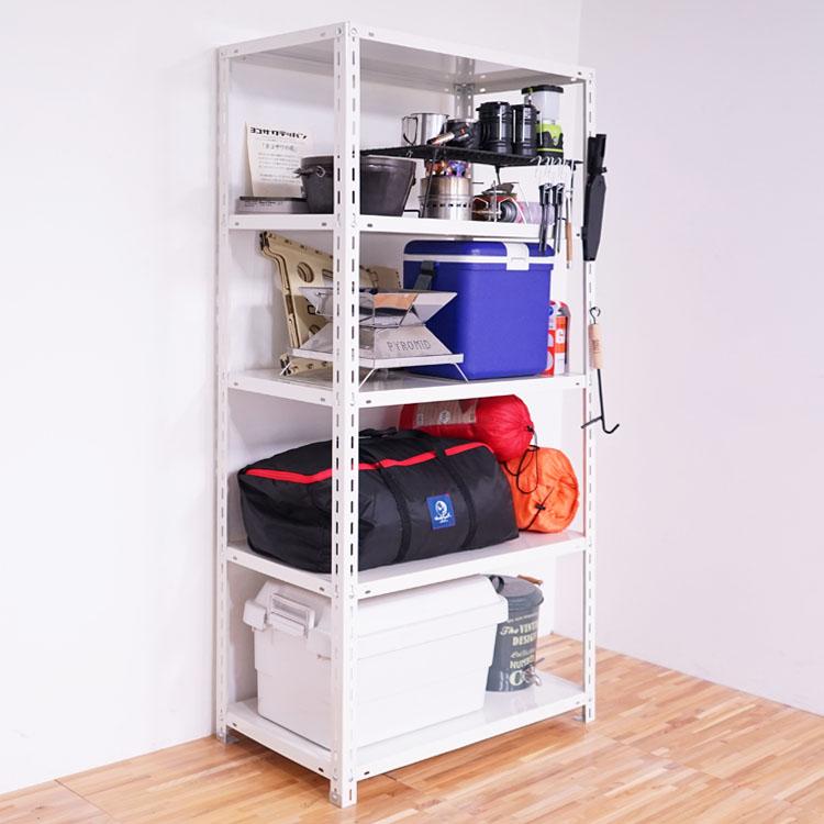 スチールラック 幅150 奥行45 高さ180cm 4段 スチール棚 業務用 収納 NC-1500-18 ホワイト ブラック 70kg/段 | キタジマ | 08