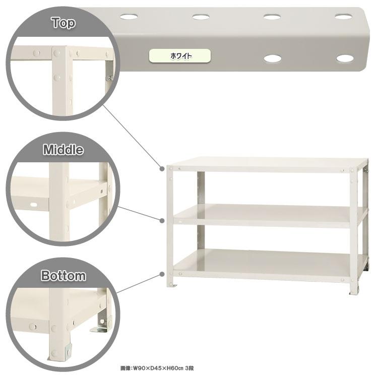 キタジマ スチールラック 幅90 奥行30 高さ60cm 3段 スチール棚 業務用