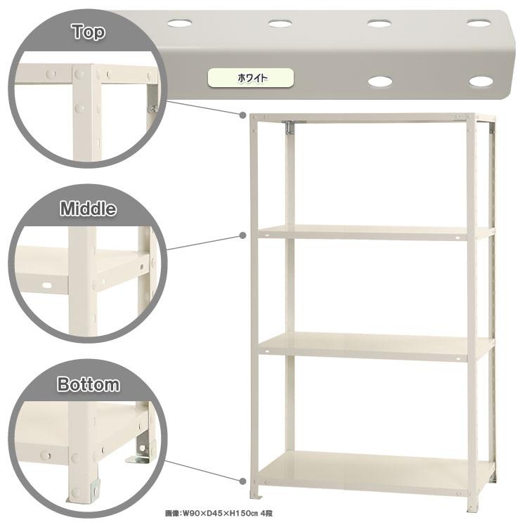 キタジマ スチールラック 幅90 奥行40 高さ150cm 4段 スチール棚 業務