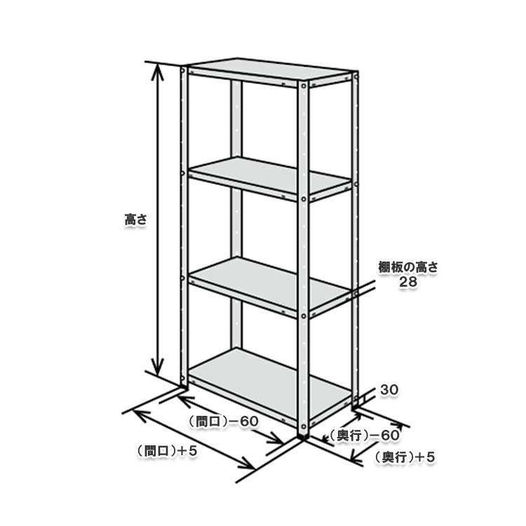 キタジマ スチールラック 幅60 奥行30 高さ120 4段 スチール棚 キタジマ スチールラック 幅60 奥行30 高さ120 4段 スチール棚