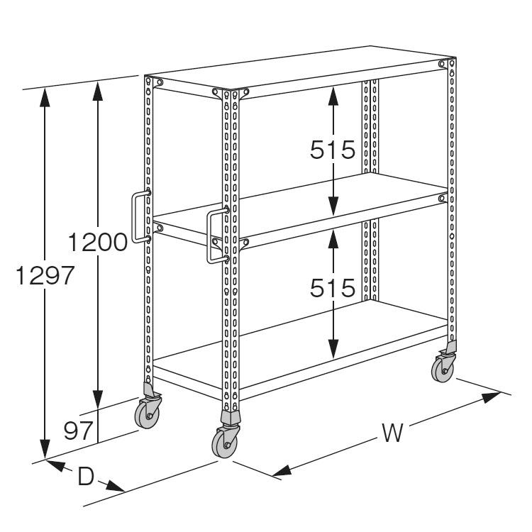 キタジマ スチールラック 幅120 奥行45 高さ130cm 3段 スチール棚 業務