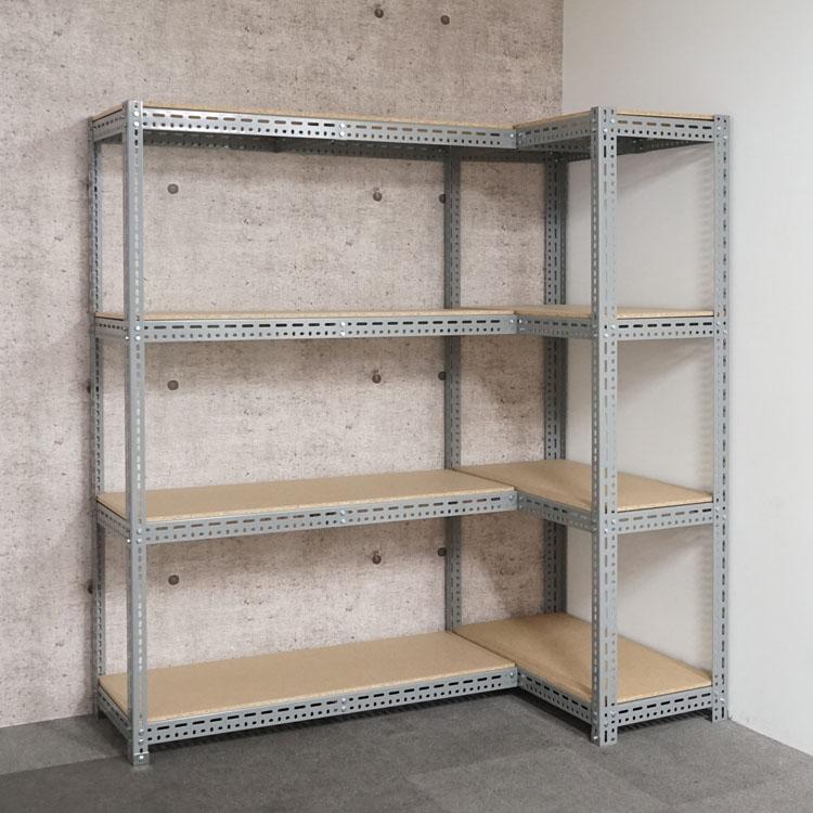 スチールラック 幅150 奥行60 高さ60cm 2段 スチール棚 業務用 収納 ボード棚 連結 グレーの画像