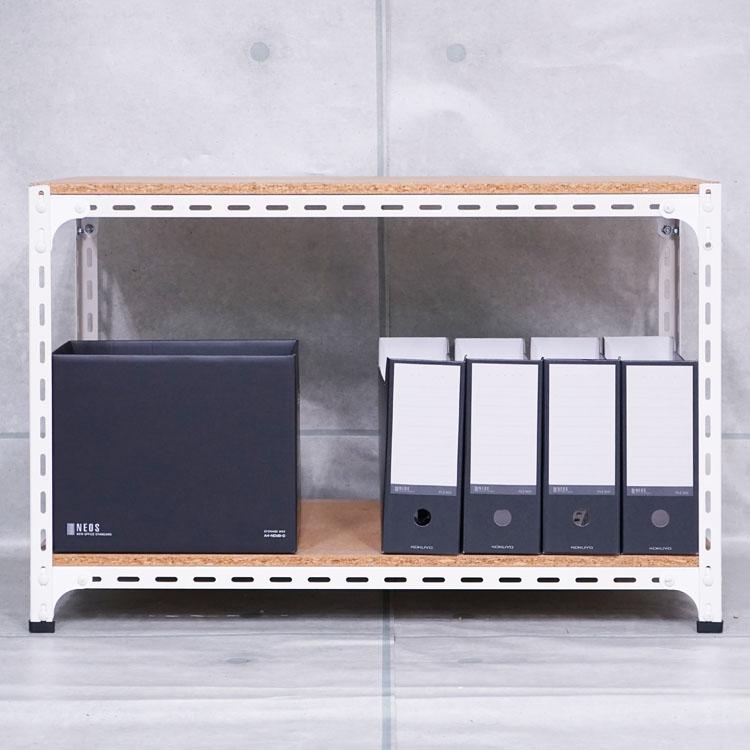 スチールラック 幅120 奥行60 高さ60cm 2段 スチール棚 業務用 収納 アングル棚 ホワイト ブラック 70kg/段の画像