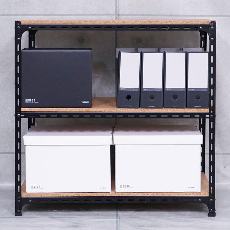 スチールラック 幅60 奥行60 高さ75cm 3段 スチール棚 業務用 収納 アングル棚 ホワイト ブラック 70kg/段の画像