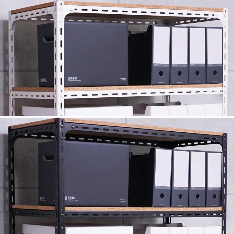 スチールラック 幅45 奥行45 高さ150cm 4段 スチール棚 業務用 収納 アングル棚 ホワイト ブラック 70kg/段の画像