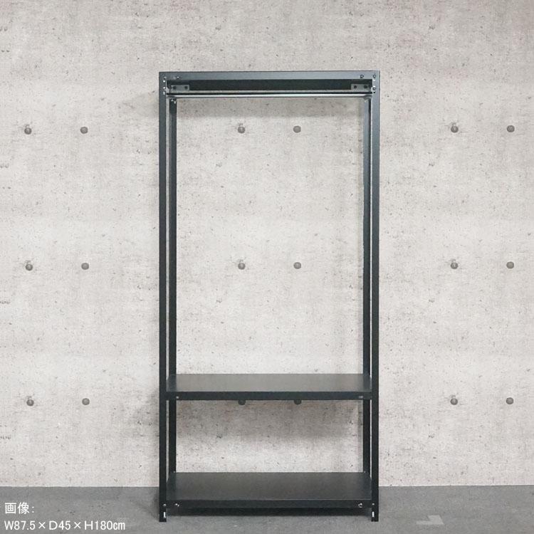 スチールラック 幅120 奥行45 高さ150cm 3段 スチール棚 ハンガーラック キャンプラック HR-CR-2-15 ブラック 70kg/段_3