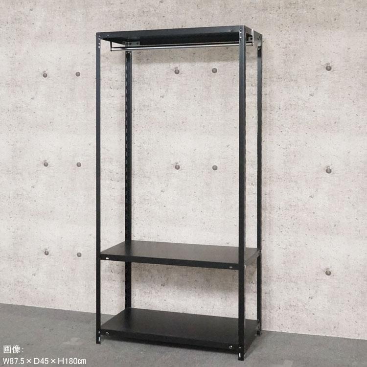 スチールラック 幅120 奥行45 高さ150cm 3段 スチール棚 ハンガーラック キャンプラック HR-CR-2-15 ブラック 70kg/段_5