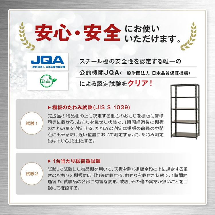 スチールラック 幅150 奥行60 高さ180cm 4段 スチール棚 業務用 収納 ビニールカバー付 中量ラック300kg 単体 ニューアイボリー 300kg/段_15
