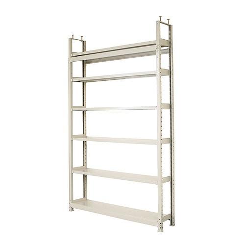 スチールラック　スチール棚　業務用　収納　天井突っ張りラック軽中量150K　幅150×奥行30×高さ219〜245cm　6段 スチールラック