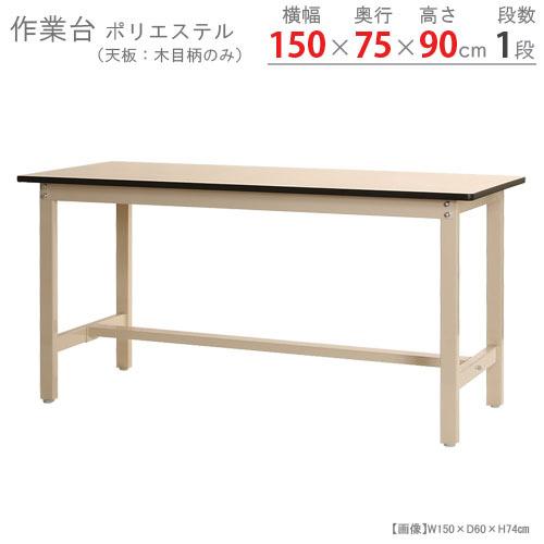 キタジマ ワークテーブル 作業台 300K ポリエステル天板 幅150×奥行75 
