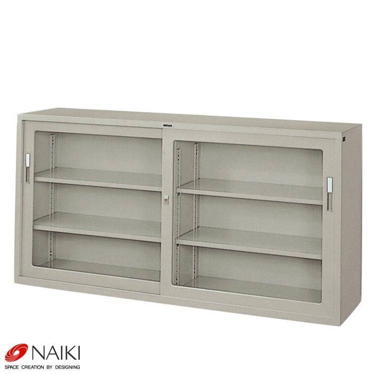 オフィス家具 引違い書庫(ガラス戸) HG63J-AW 幅1760×奥行400×高さ 