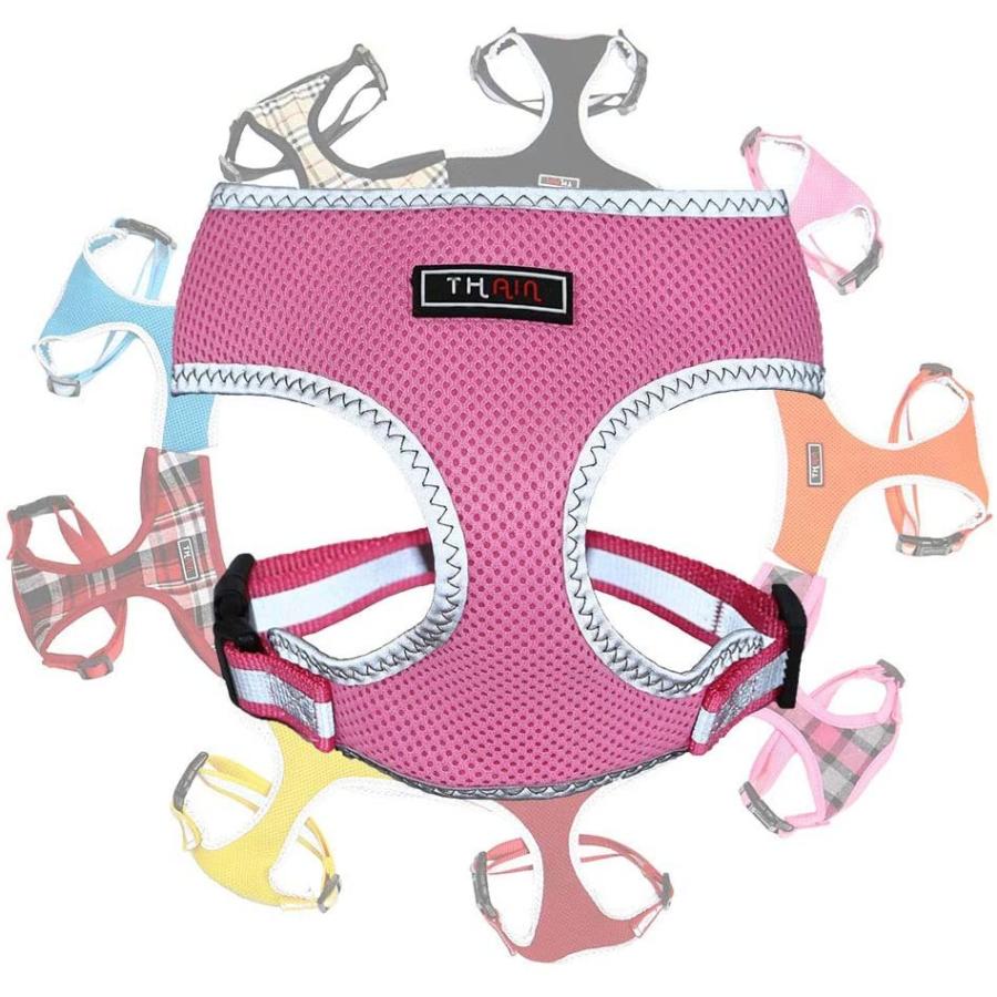 Thain ハーネス 小型犬 犬 胴輪 最大56 オフ 猫 抜けない ベストハーネス 小型犬に ナイロン製 訓練 ペット用品 3m反射材料