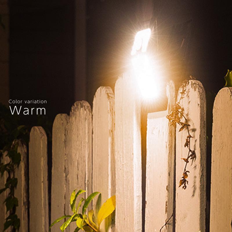ソーラーライト 屋外 防水 人感センサー 電球色 暖色 ホワイト クリップ センサーライト ガーデンライト 庭 LED｜kitamurastore5｜04