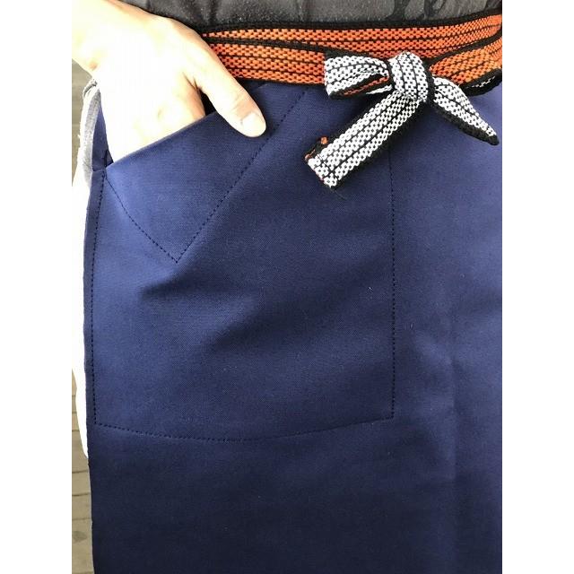 紺）ポケット付き無地帆前掛 （前掛け幅48cm）綿100％ 1枚1