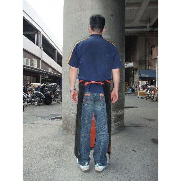 黒ゴム前掛け ニュー軽快胸無し前掛け 5Lサイズ 手貼り総ゴム・ゴム