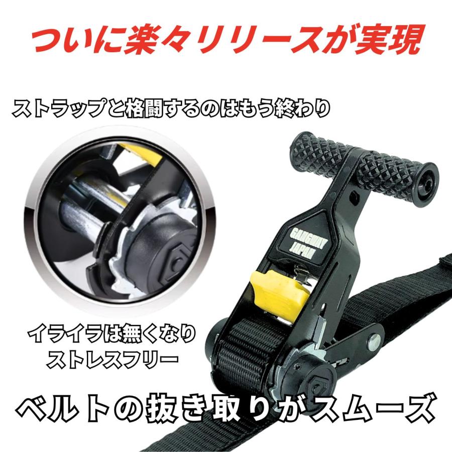 ベルト荷締機 800KG (二セット) ラッシングベルト | ラチェット式 2本 