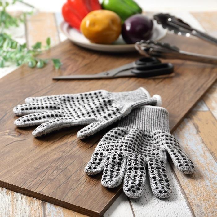 防刃手袋 耐切創軍手2双セット 滑り止め カットレベル5 防災軍手