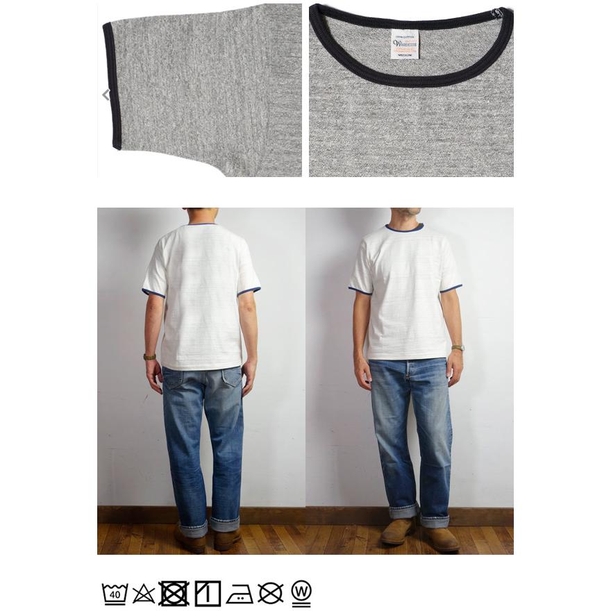 WAREHOUSE Tシャツ Lサイズ INDIANGUIDES WAREHOUSE（ウエアハウス） 半袖 リンガー Tシャツ 無地 Lot.4059
