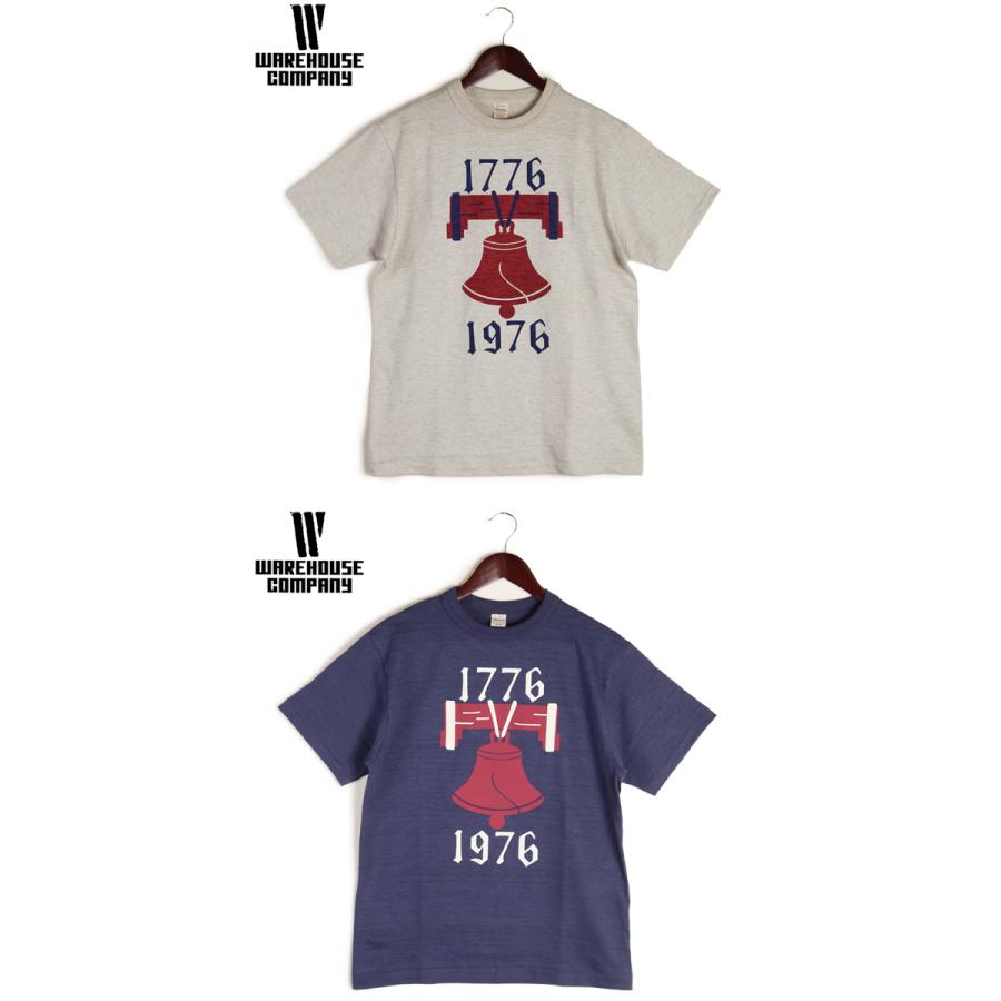 未使用 XLサイズ WAREHOUSE ウエアハウス 4601 1776 WAREHOUSE（ウエアハウス） クルーネック 半袖 プリント Tシャツ